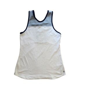 Lija Women's Size XS White Blue Racerback Golf Tennis Tank Top